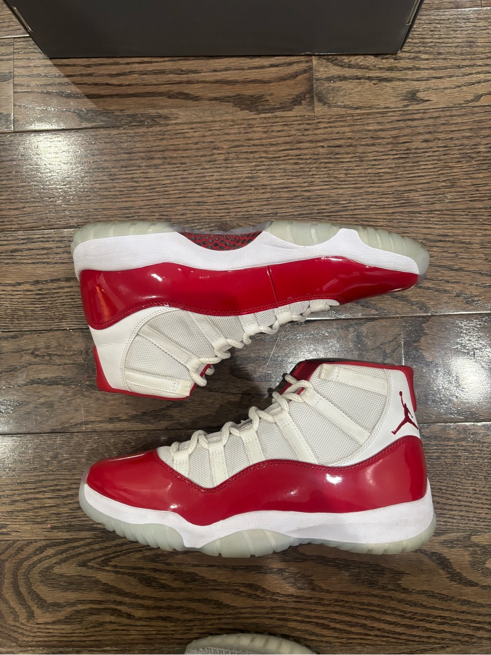 Jordan Red and White High-Top Sneakers